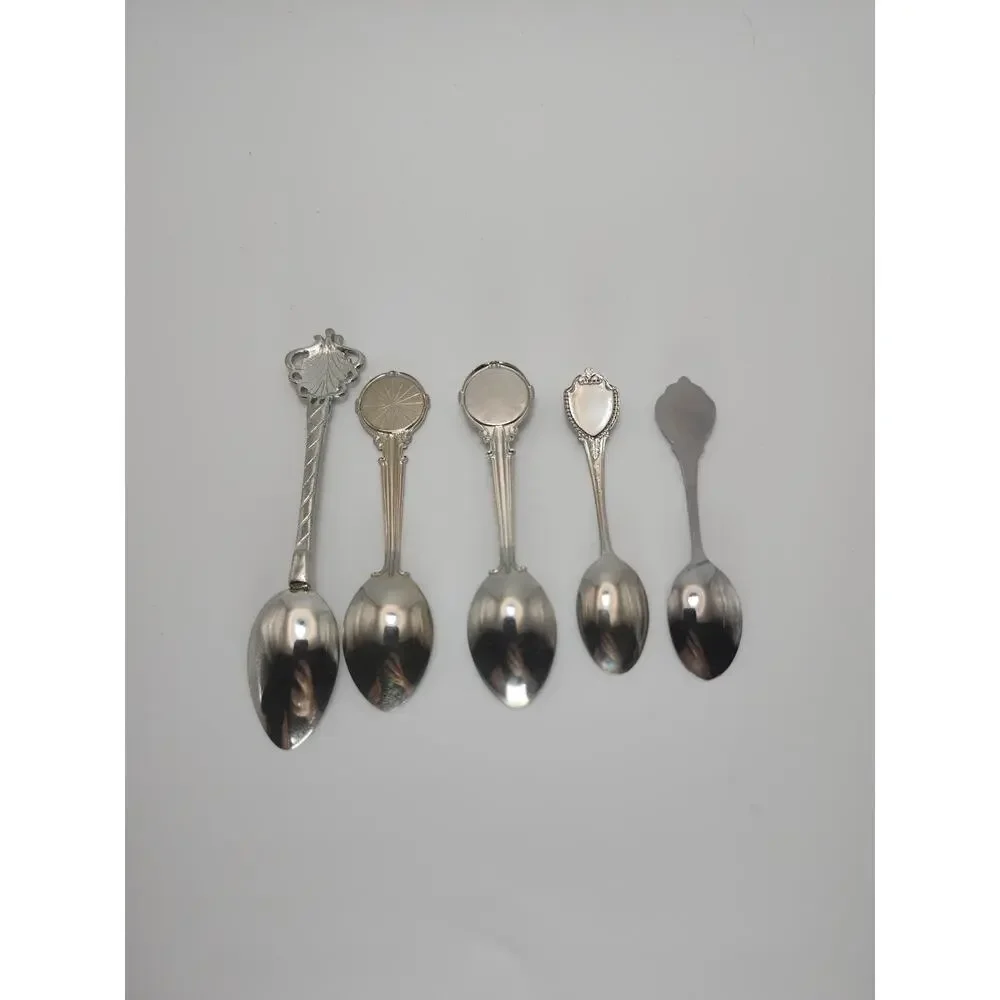 Lot 5 Minnesota Enamel Souvenir Collector Spoons Stainless Steel Travel Gift
